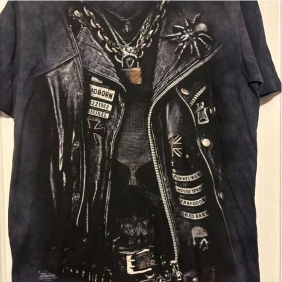 The Mountain Size Medium Black Tie Dye Biker T-Shirt - Picture 2 of 4